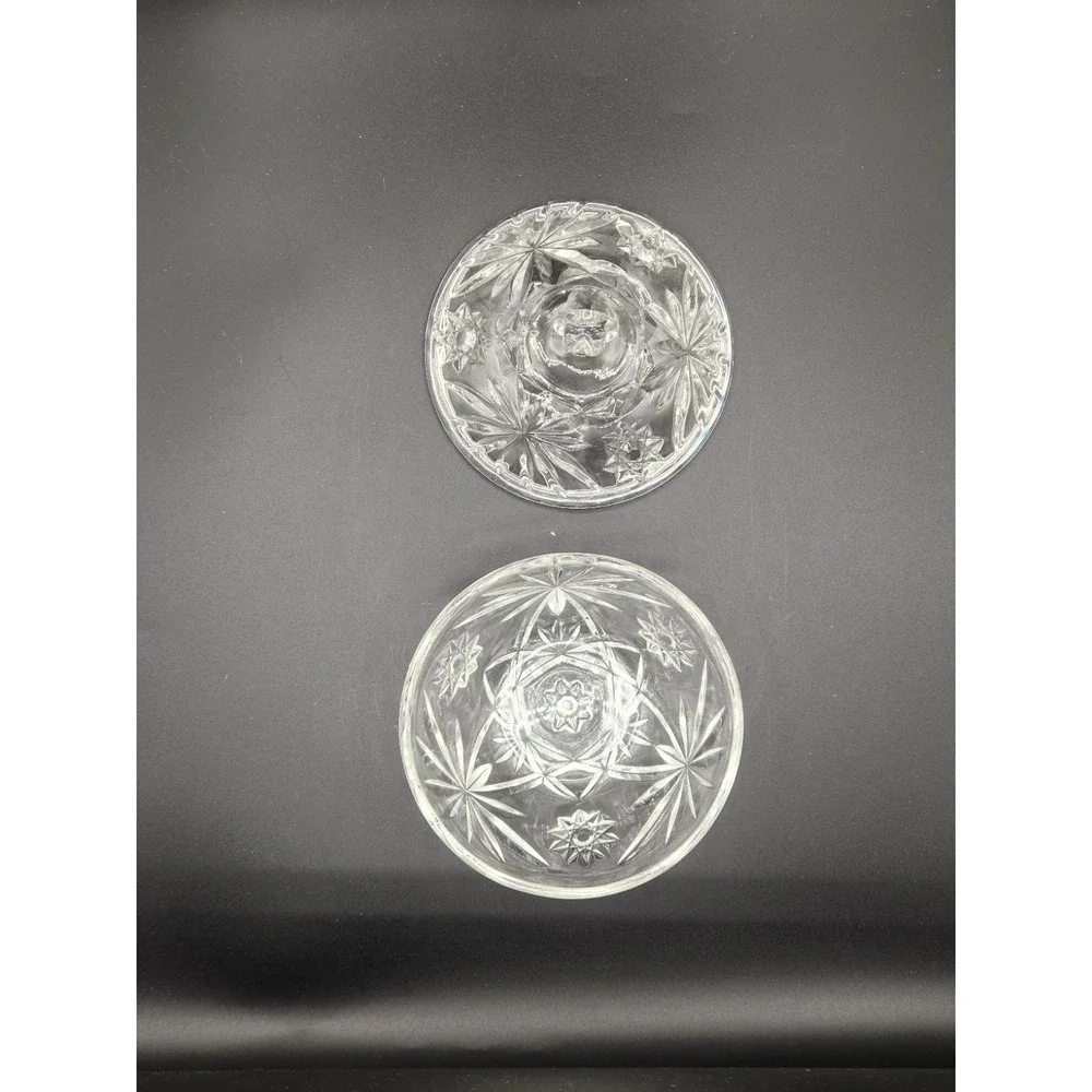 Vintage‎ Anchor Hocking Glass Star of David Covered Candy Dish Bowl